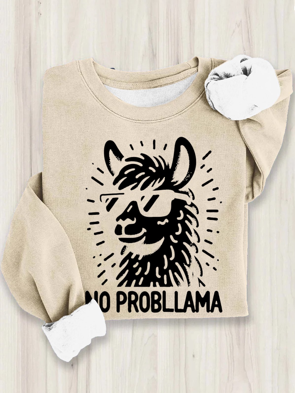 Nein Problem Lustig Lama Baumwolle Sweatshirt