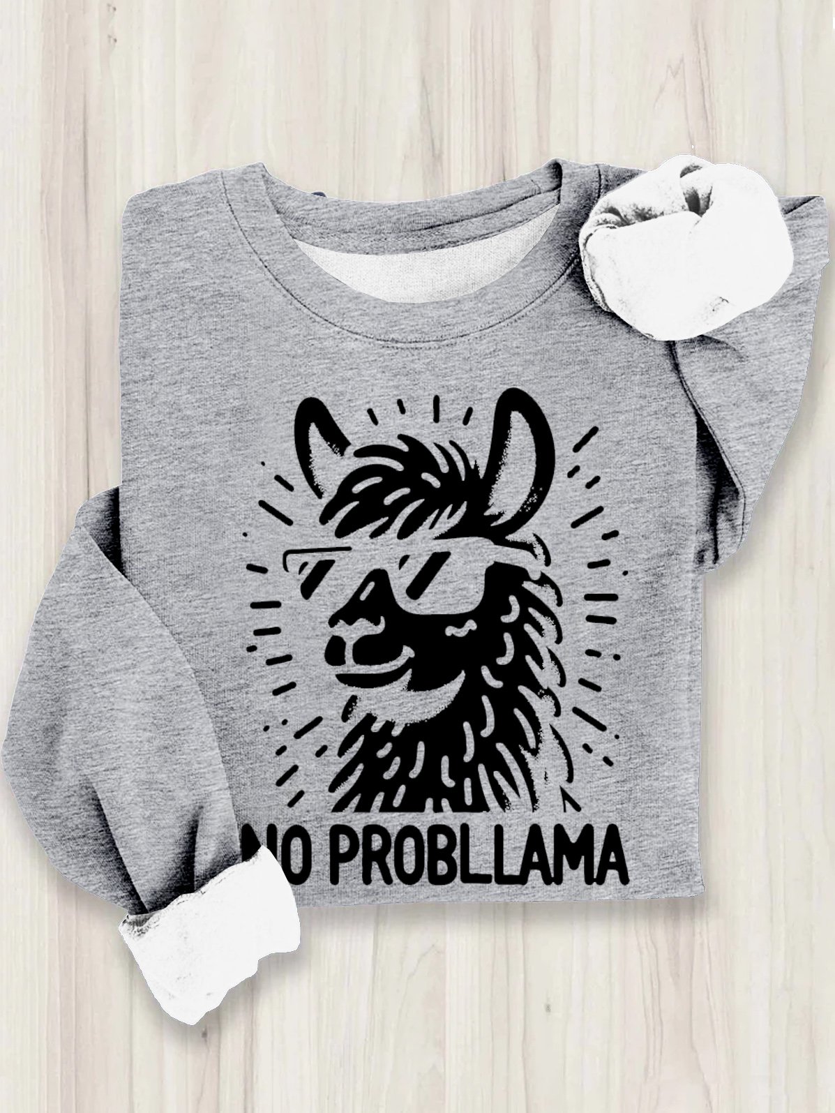 Nein Problem Lustig Lama Baumwolle Sweatshirt