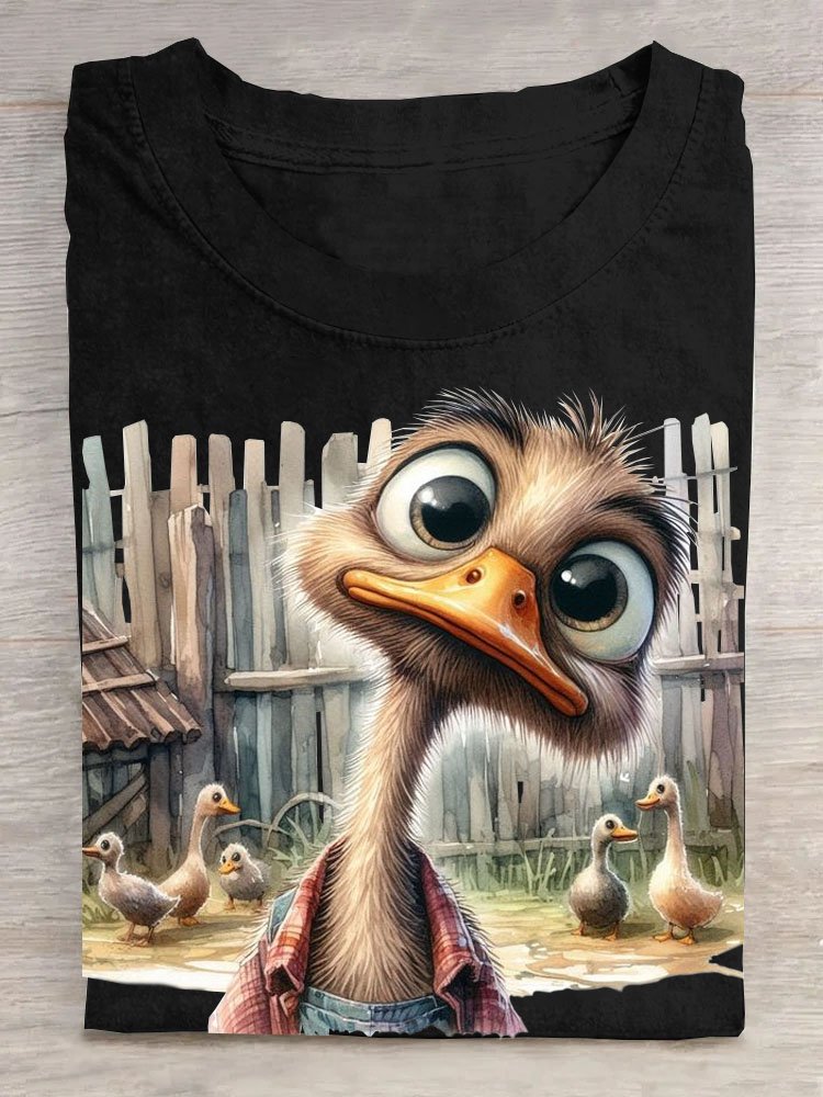 Lustig Ente Rundhals Lässig T-Shirt