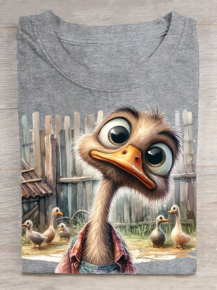 Lustig Ente Rundhals Lässig T-Shirt