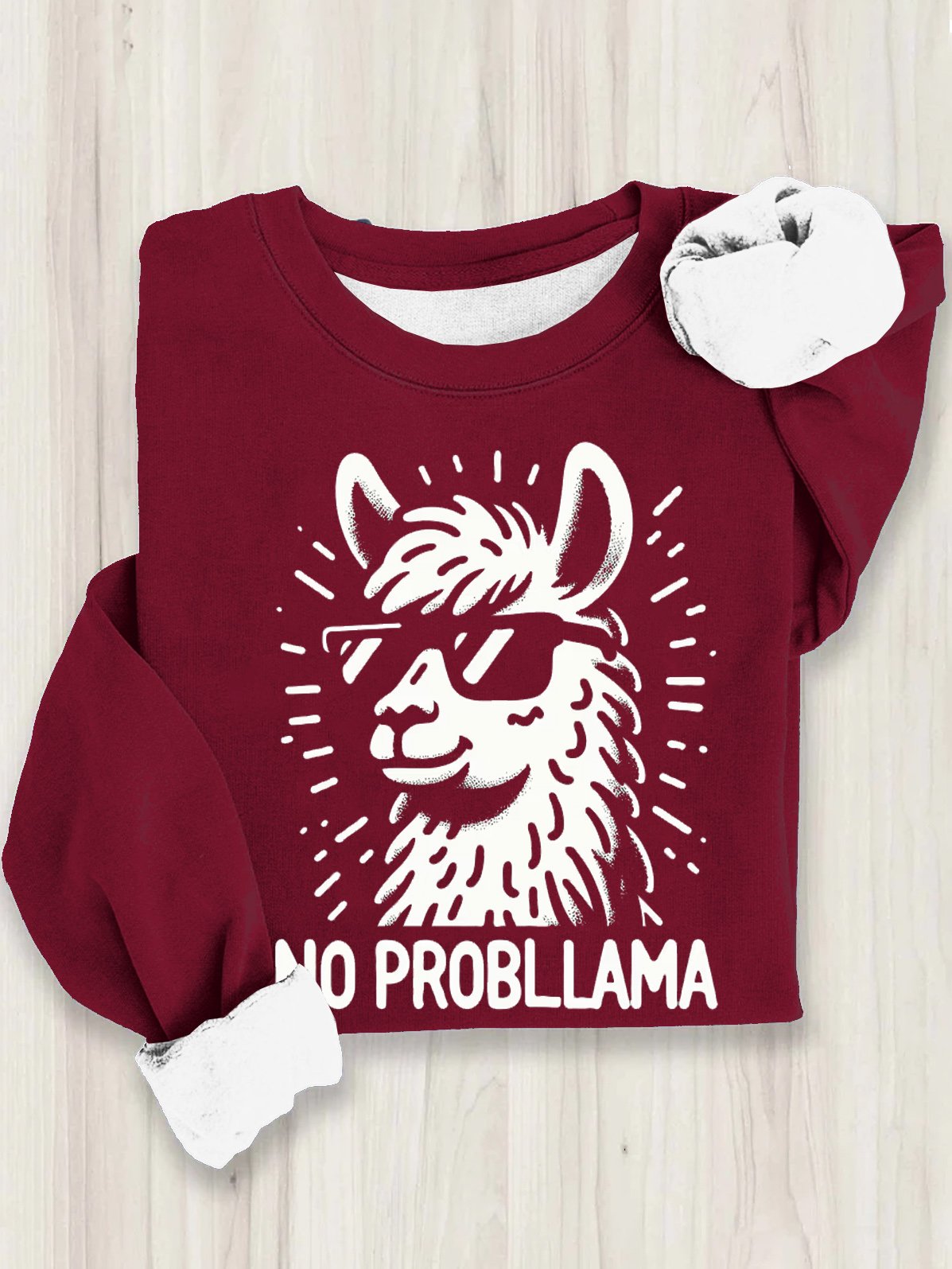 Nein Problem Lustig Lama Baumwolle Sweatshirt