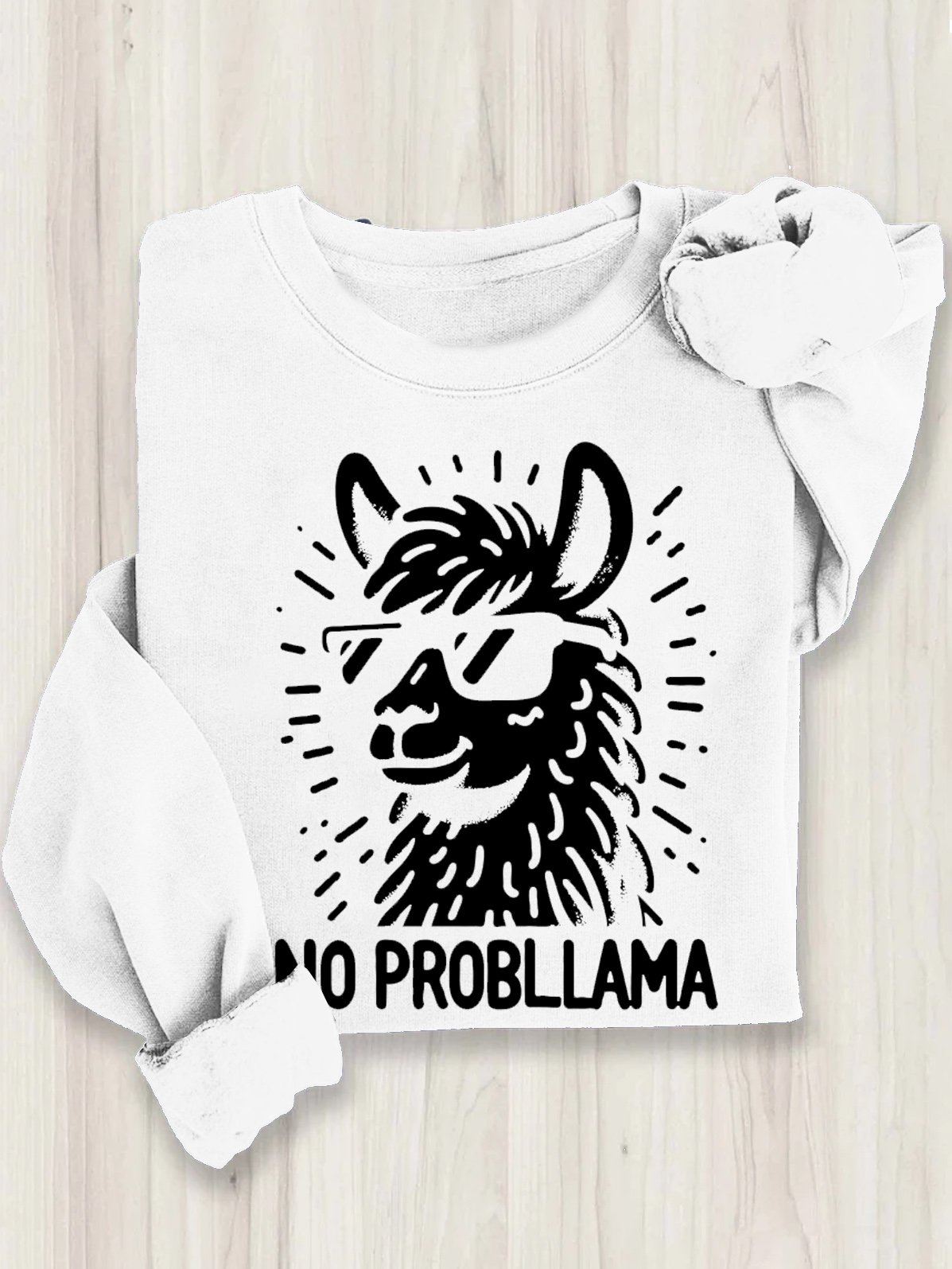 Nein Problem Lustig Lama Baumwolle Sweatshirt