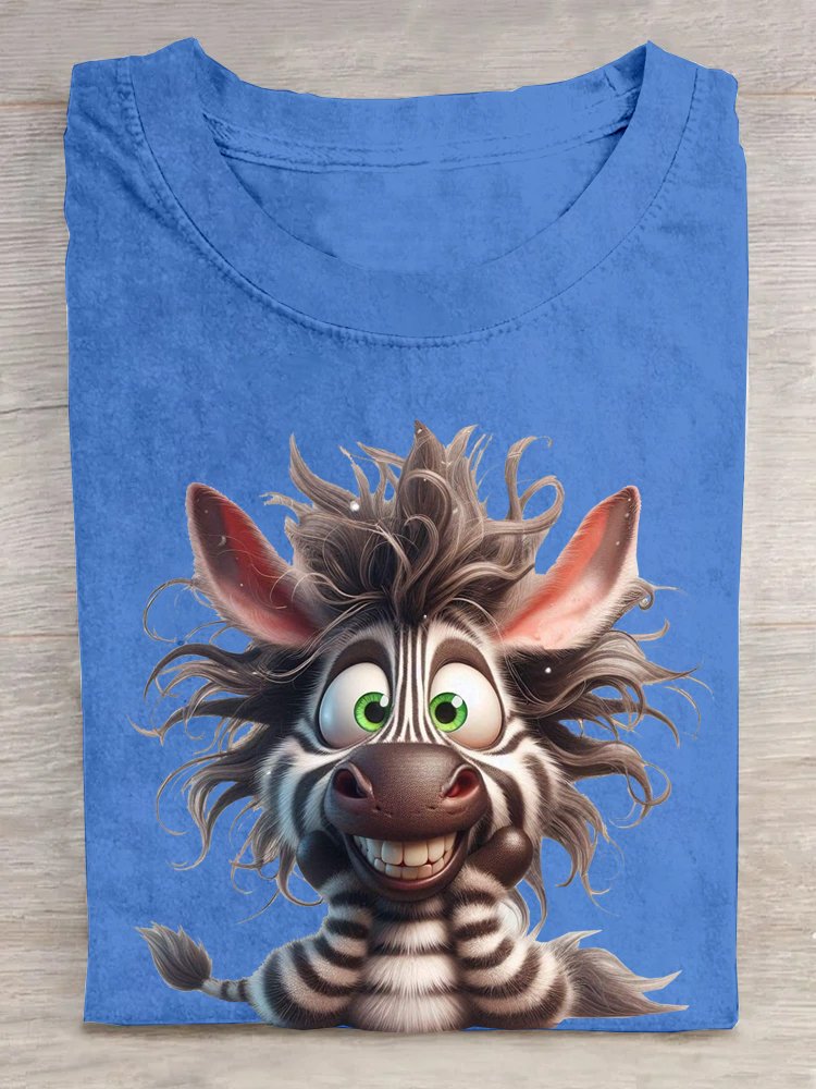 Lässig Weit Zebra T-Shirt