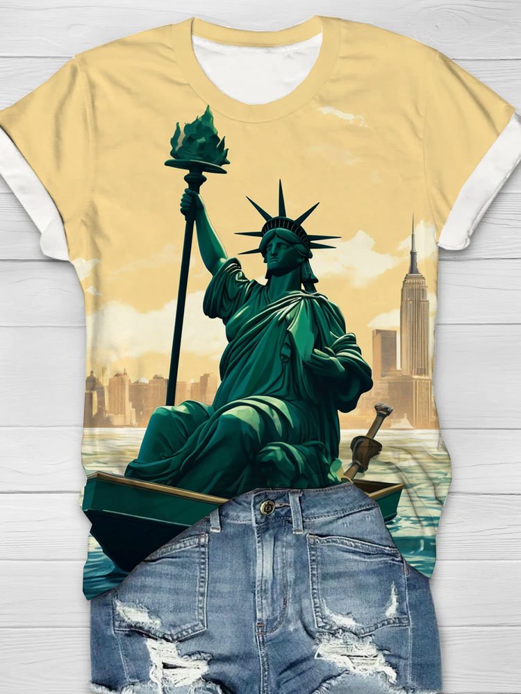 Statue der Freiheit Print Lässig T-Shirt