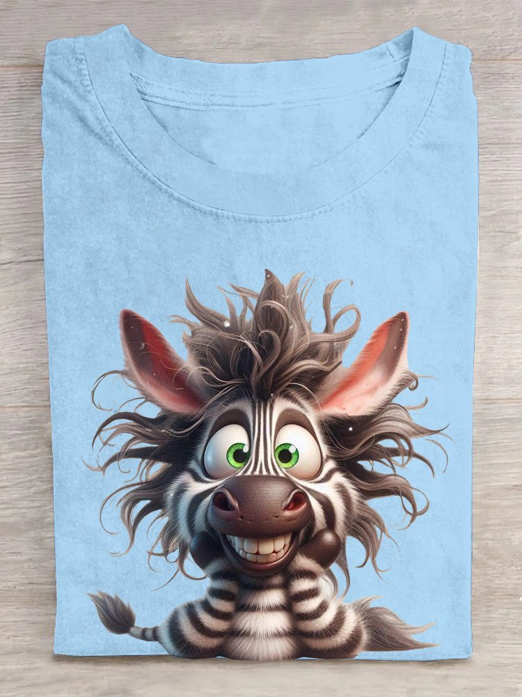 Lässig Weit Zebra T-Shirt