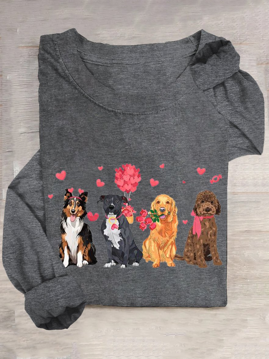 Lässig Hund Baumwollmischung T-Shirt