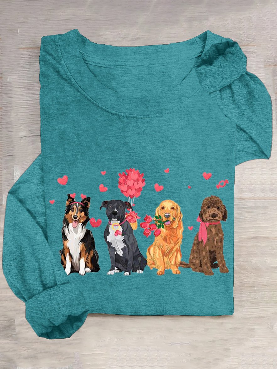 Lässig Hund Baumwollmischung T-Shirt