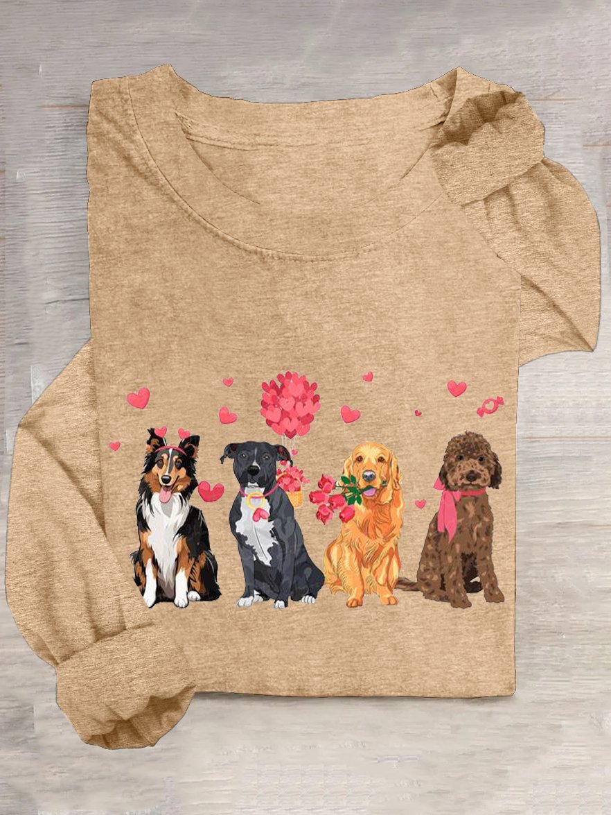 Lässig Hund Baumwollmischung T-Shirt