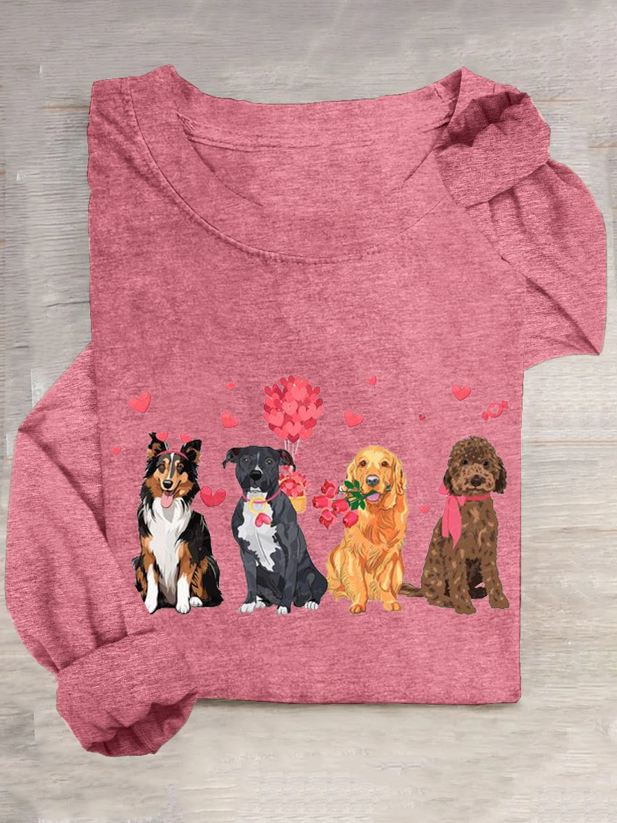 Lässig Hund Baumwollmischung T-Shirt