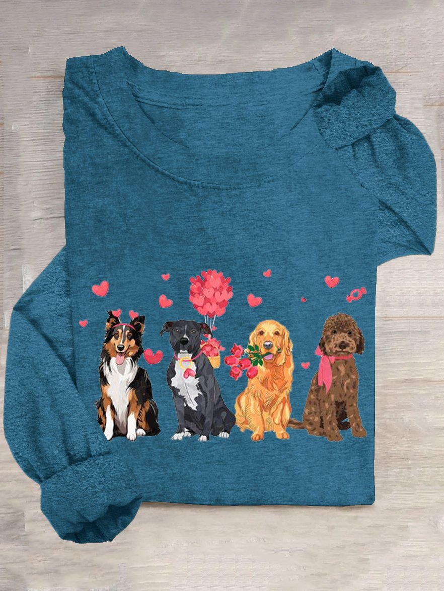 Lässig Hund Baumwollmischung T-Shirt