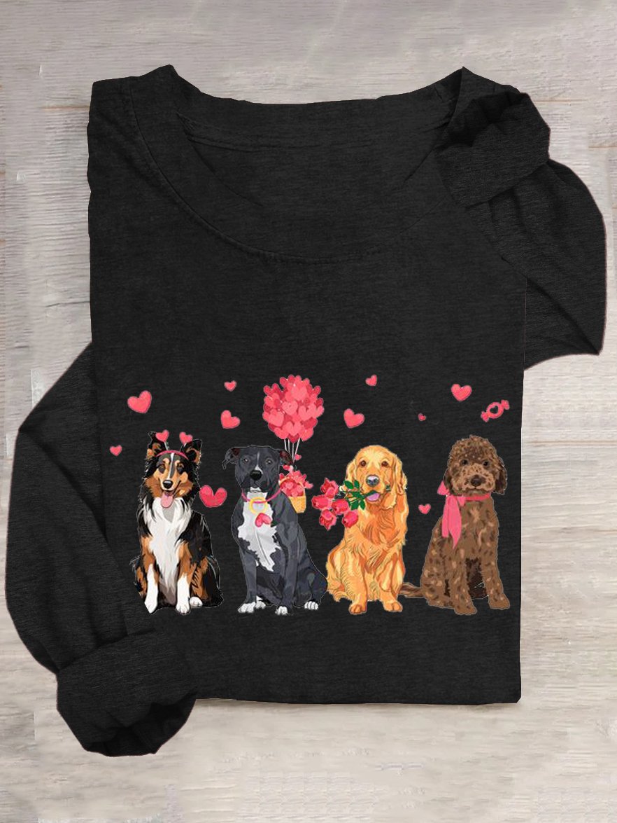 Lässig Hund Baumwollmischung T-Shirt