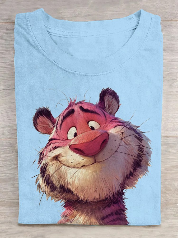 Weit Tiger Rundhals Lässig T-Shirt