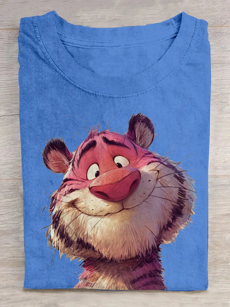 Weit Tiger Rundhals Lässig T-Shirt