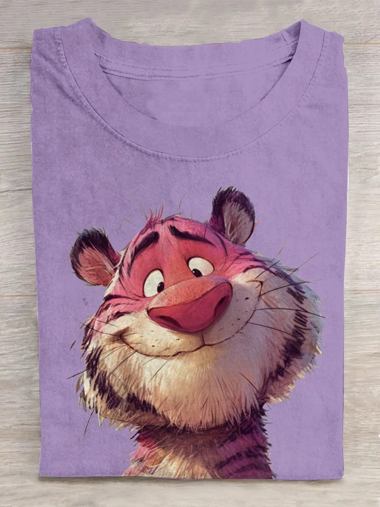 Weit Tiger Rundhals Lässig T-Shirt