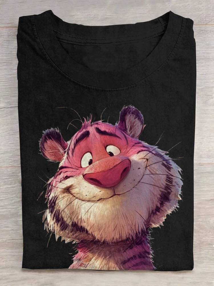 Weit Tiger Rundhals Lässig T-Shirt