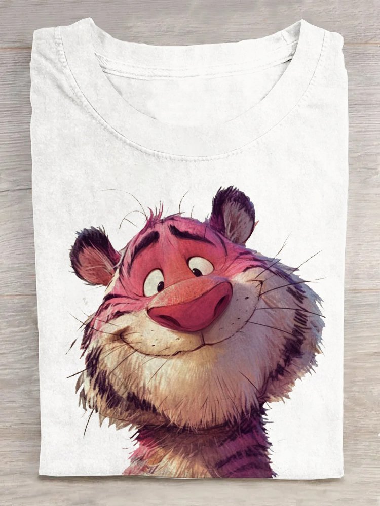 Weit Tiger Rundhals Lässig T-Shirt