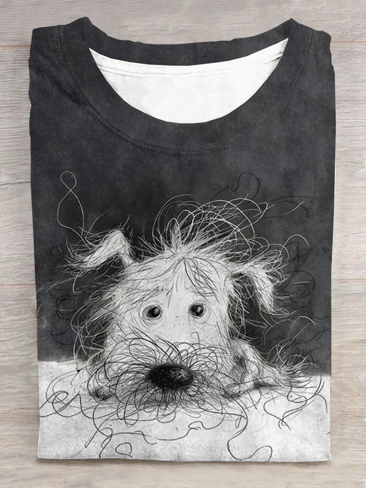 Lässig Hund Weit T-Shirt