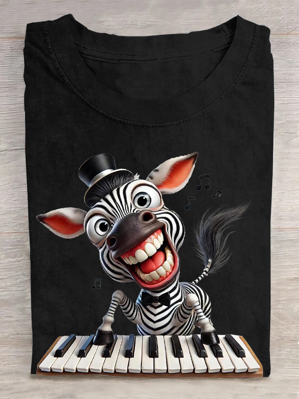 Weit Lässig Baumwolle Zebra T-Shirt