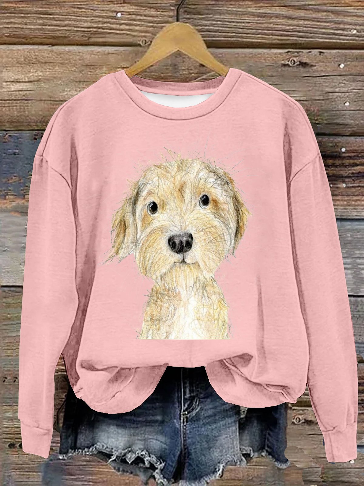 Lässig Weit Hund Sweatshirt