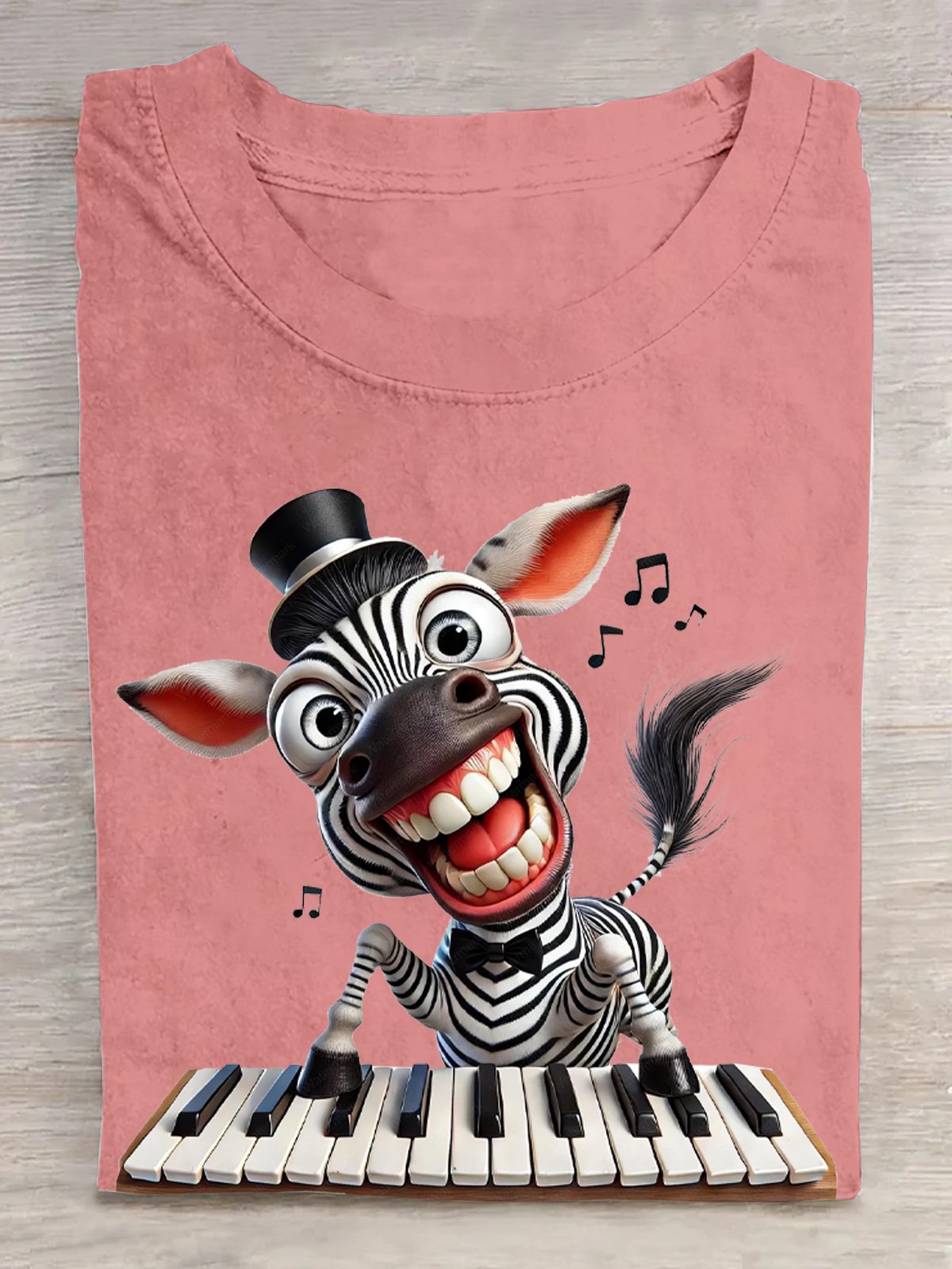 Weit Lässig Baumwolle Zebra T-Shirt