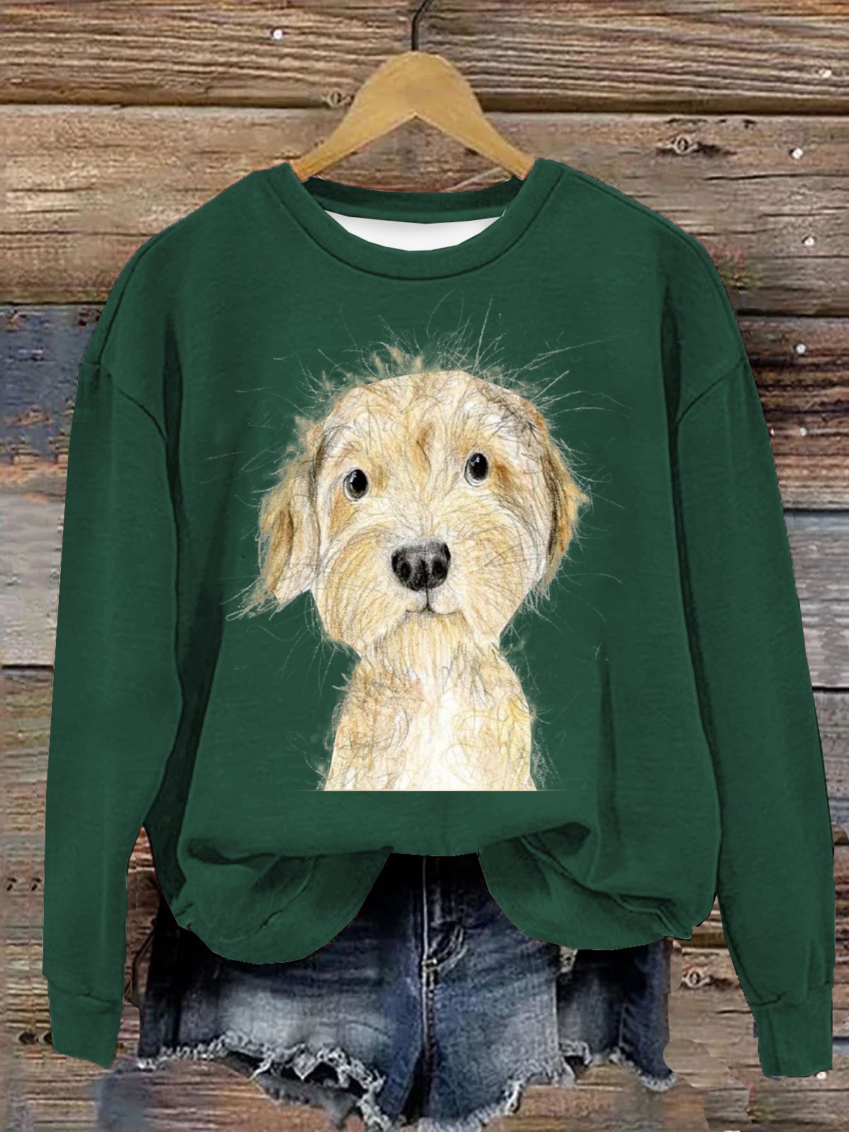 Lässig Weit Hund Sweatshirt