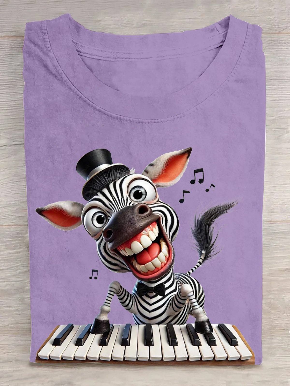 Weit Lässig Baumwolle Zebra T-Shirt