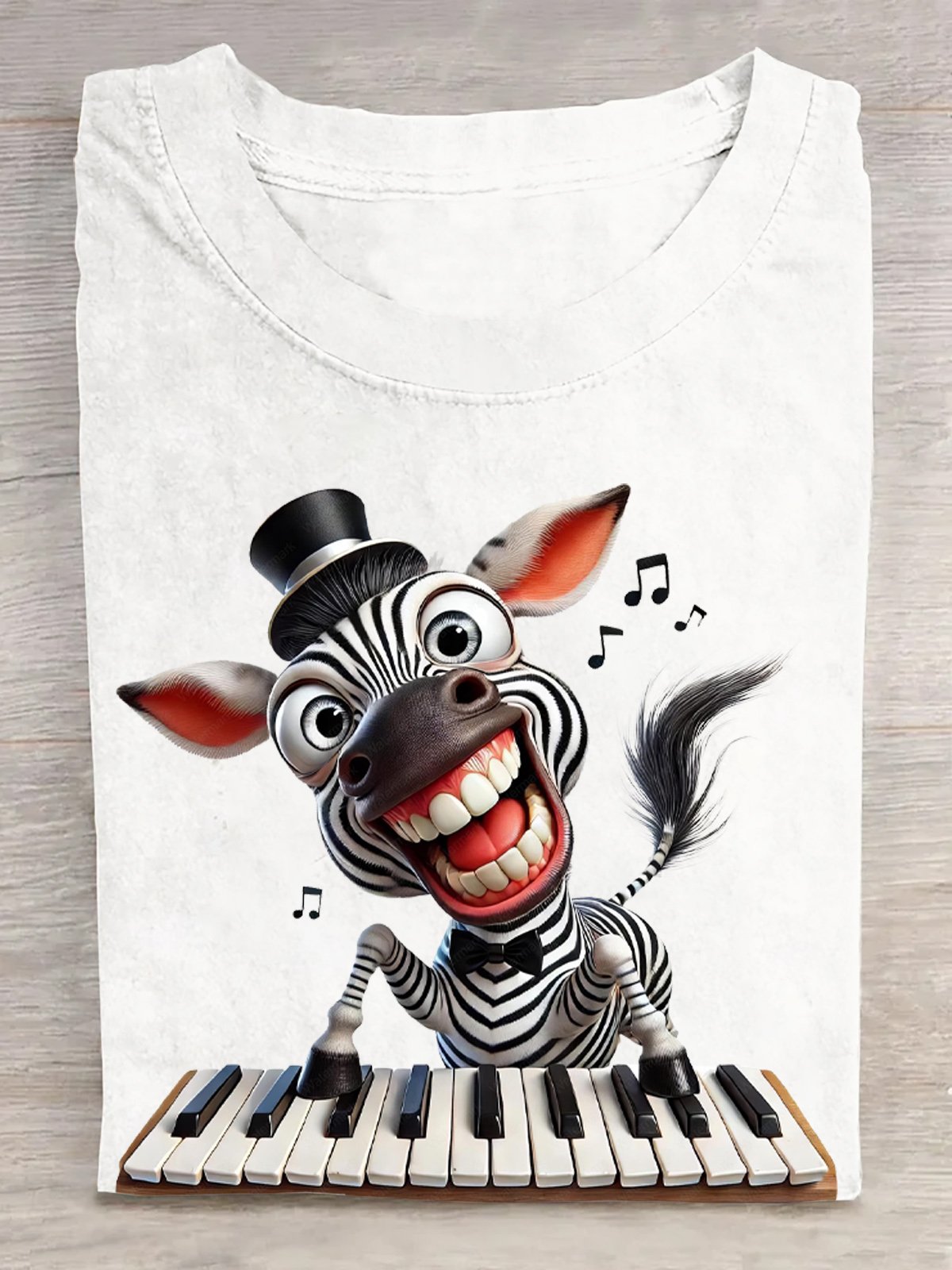 Weit Lässig Baumwolle Zebra T-Shirt