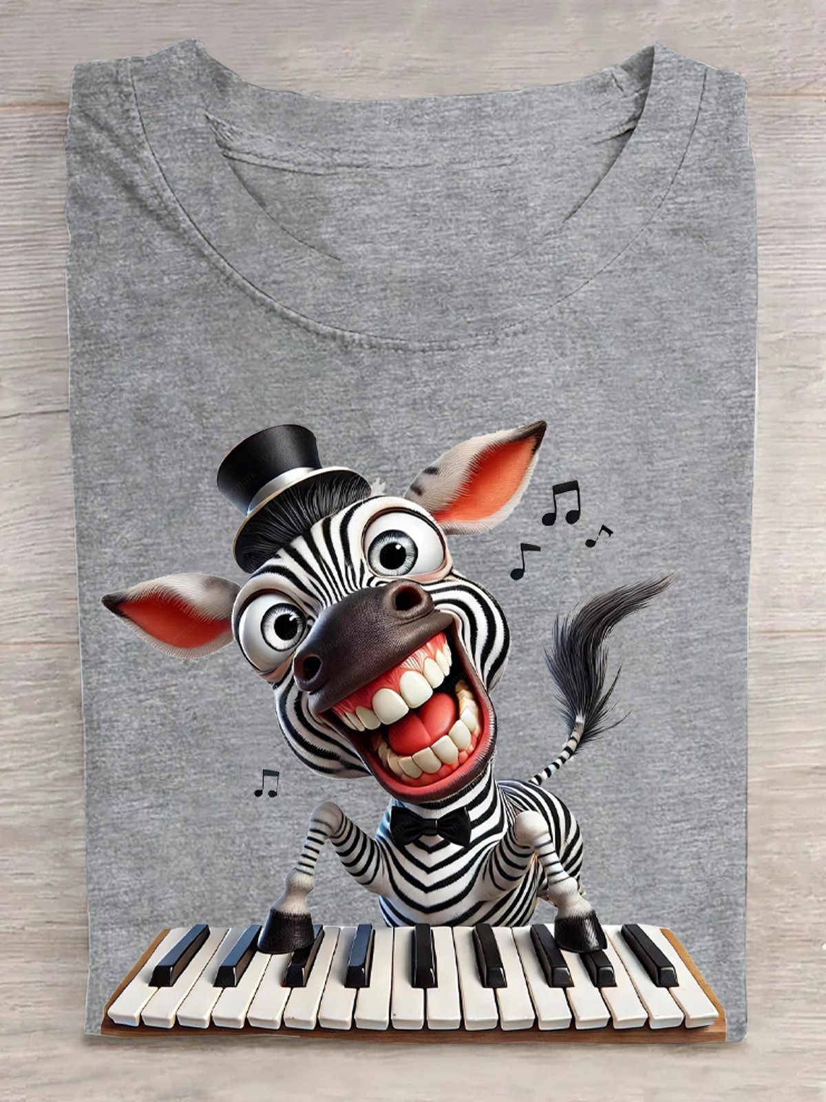 Weit Lässig Baumwolle Zebra T-Shirt