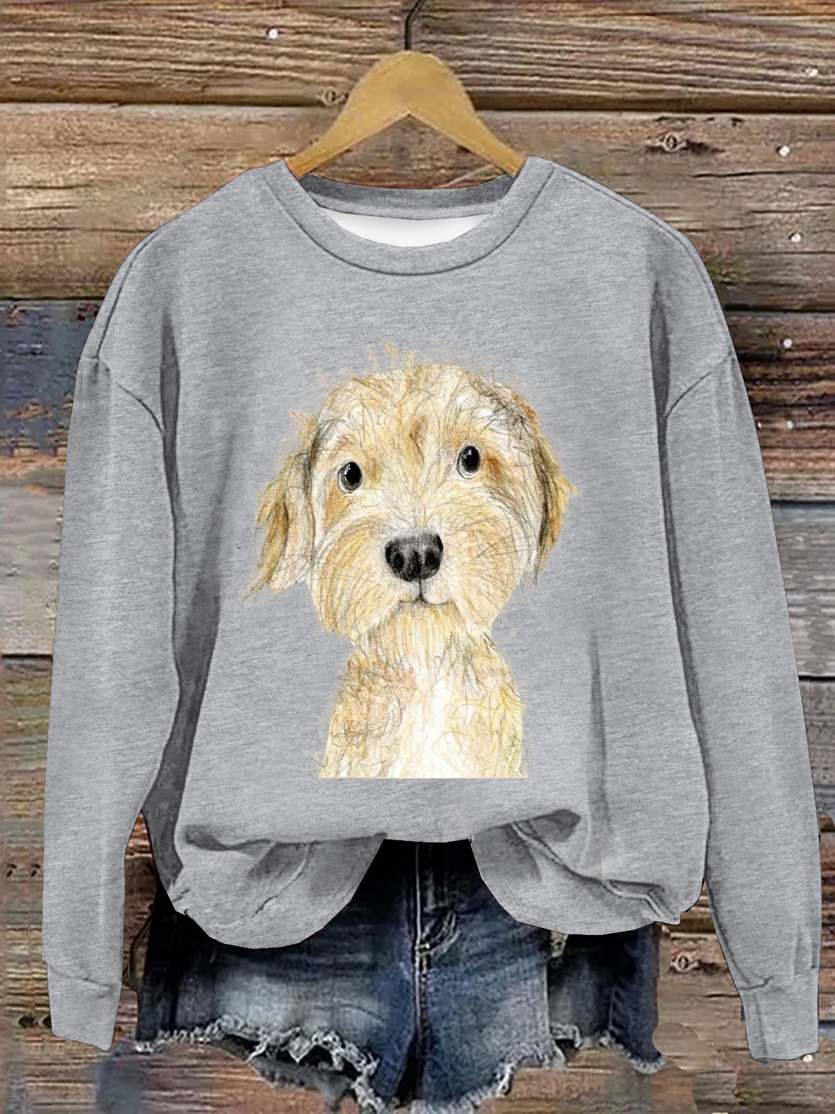 Lässig Weit Hund Sweatshirt