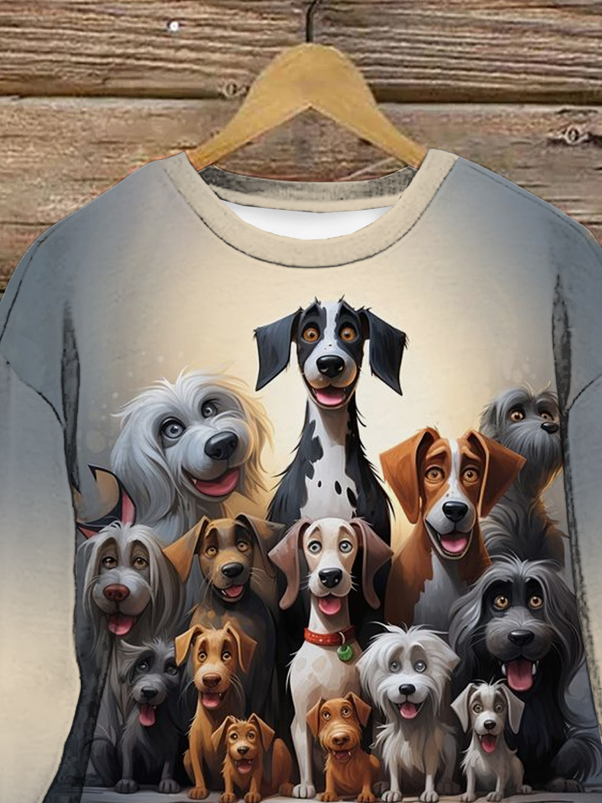 Lässig Rundhals Hund Sweatshirt