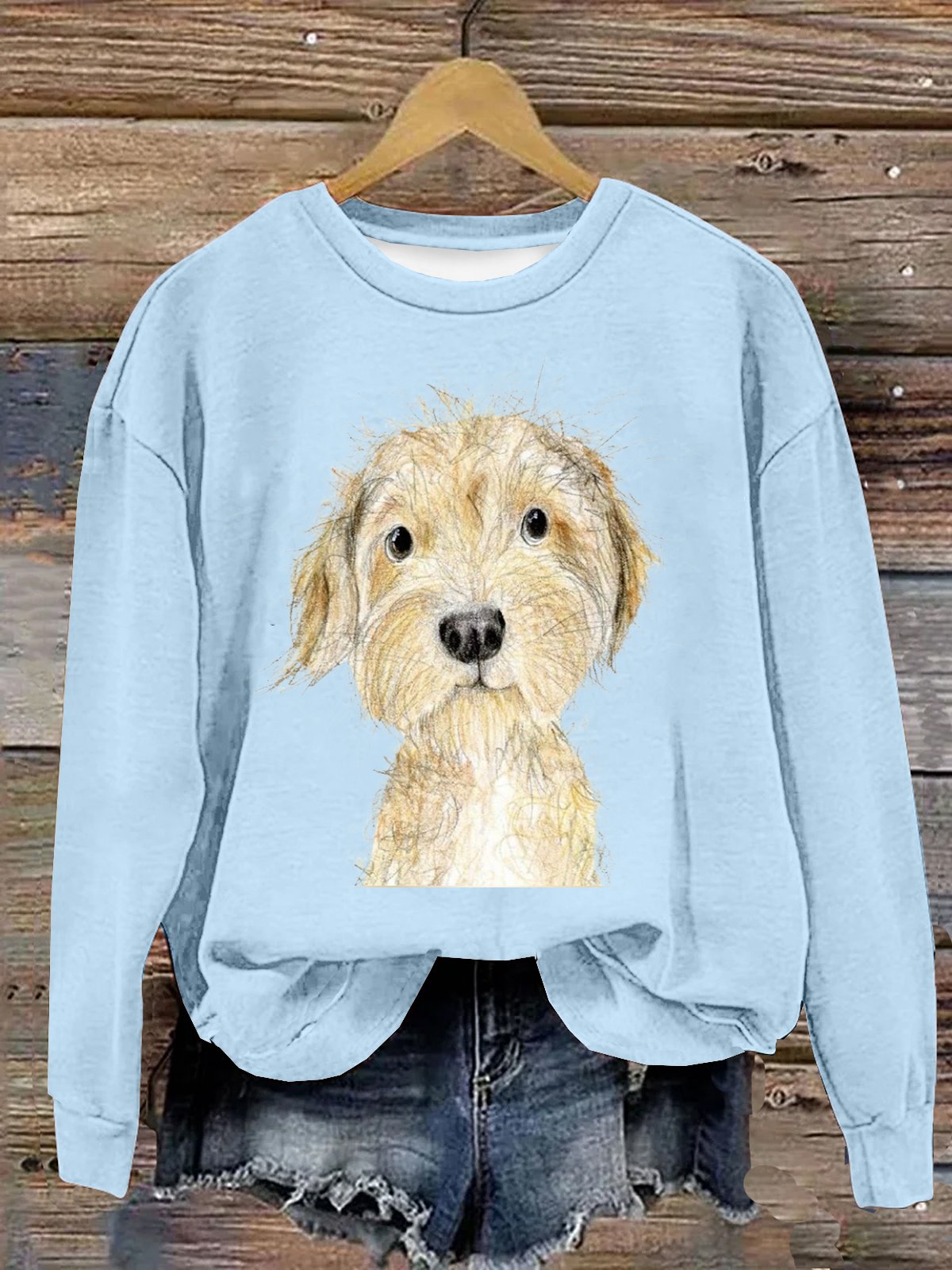 Lässig Weit Hund Sweatshirt