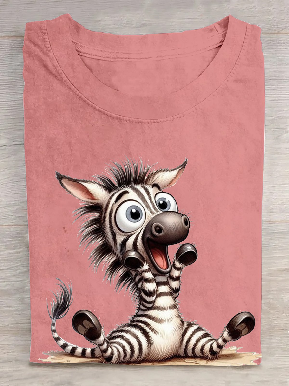 Zebra Baumwolle Weit Lässig T-Shirt