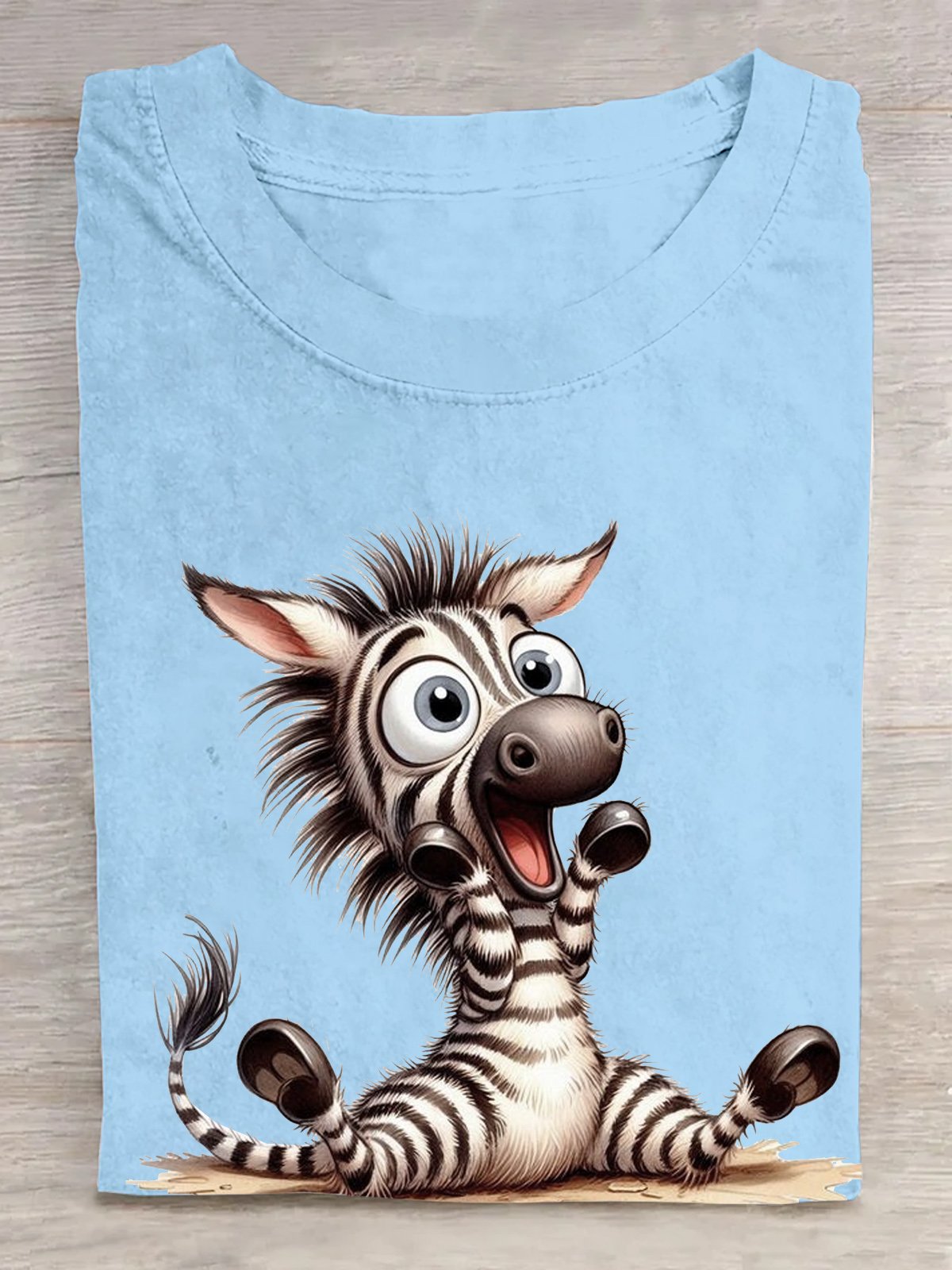 Zebra Baumwolle Weit Lässig T-Shirt