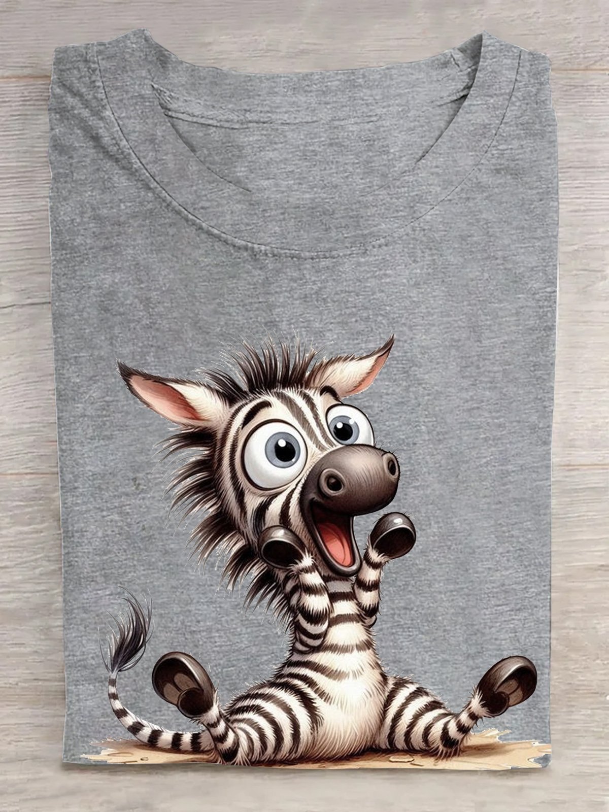 Zebra Baumwolle Weit Lässig T-Shirt