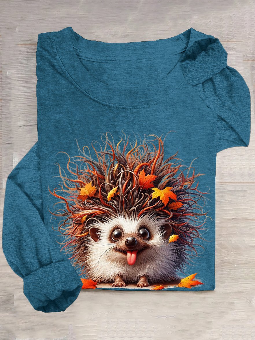 Igel Lässig Rundhals Baumwollmischung T-Shirt