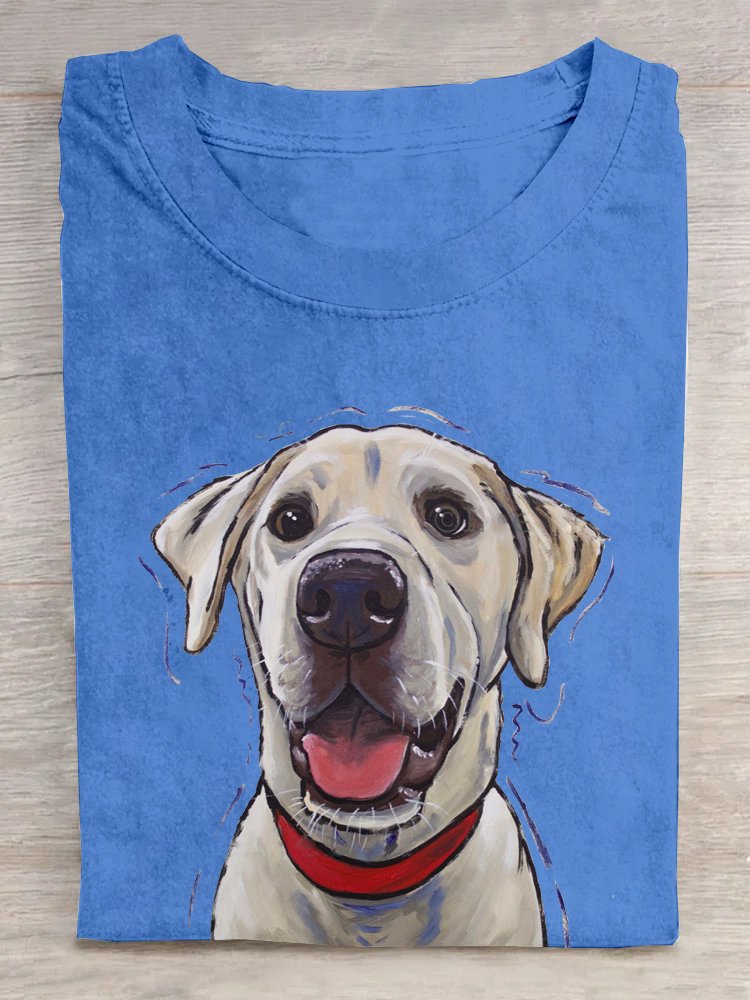 Weit Hund Lässig Rundhals T-Shirt