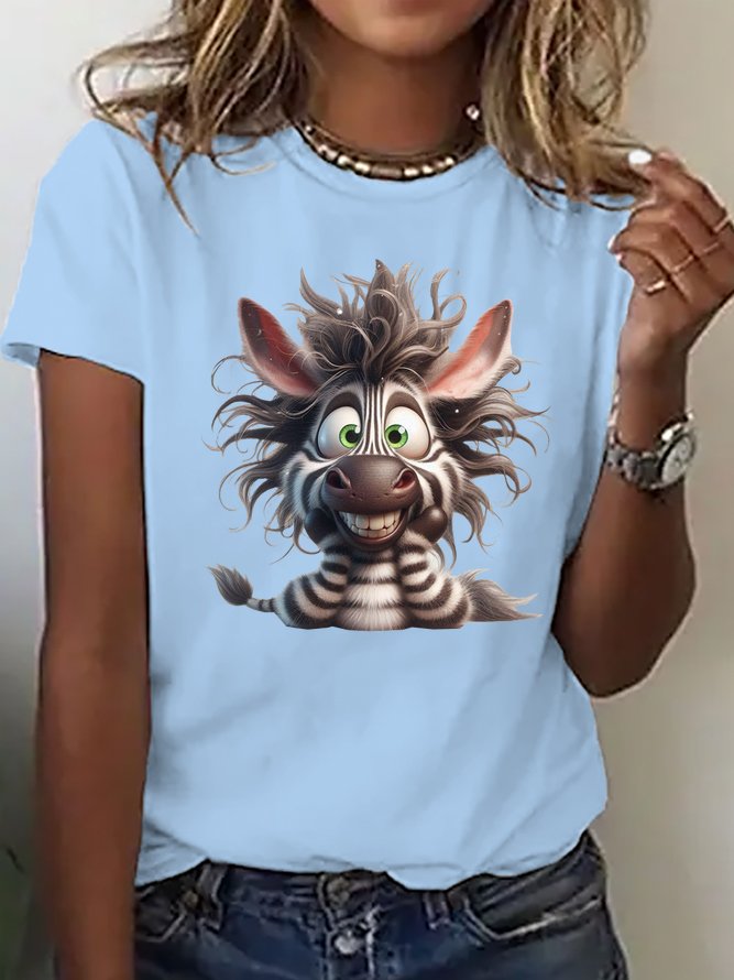 Lässig Weit Zebra T-Shirt