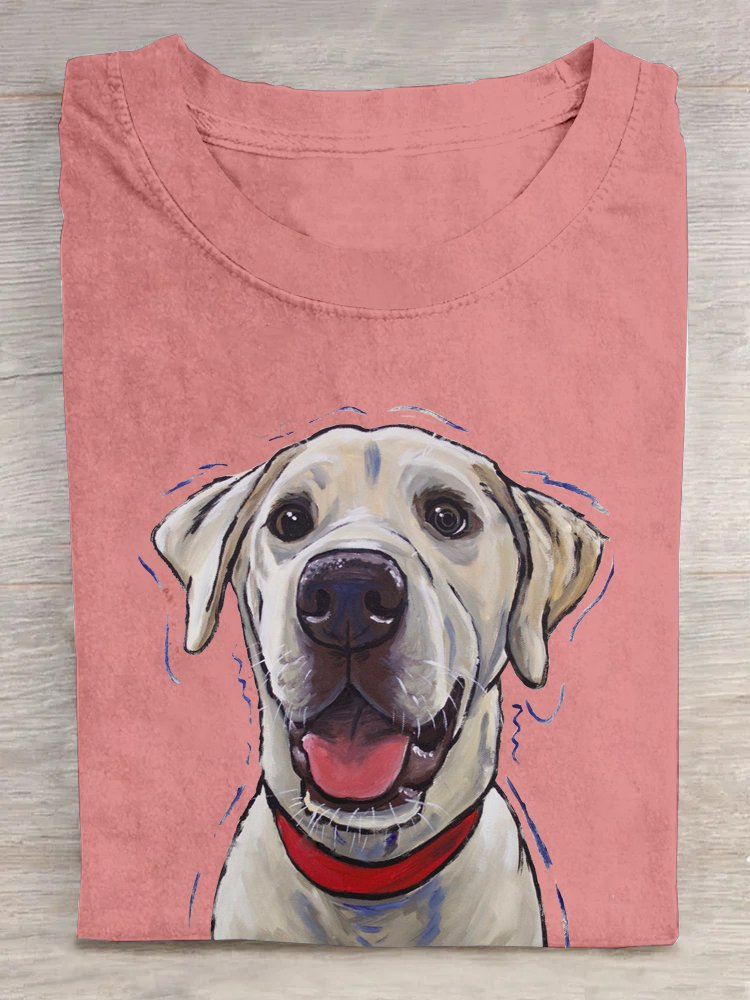 Weit Hund Lässig Rundhals T-Shirt