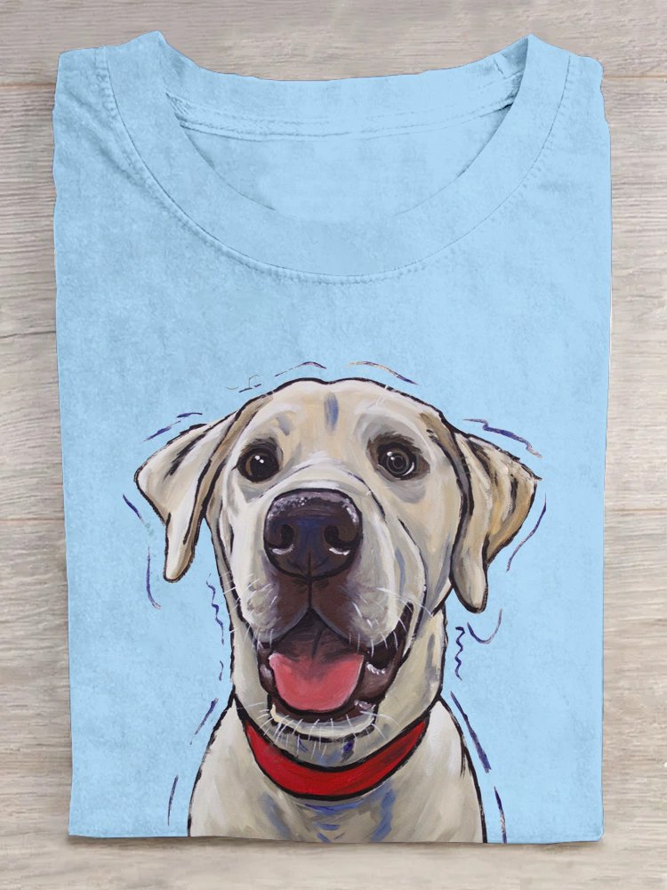 Weit Hund Lässig Rundhals T-Shirt