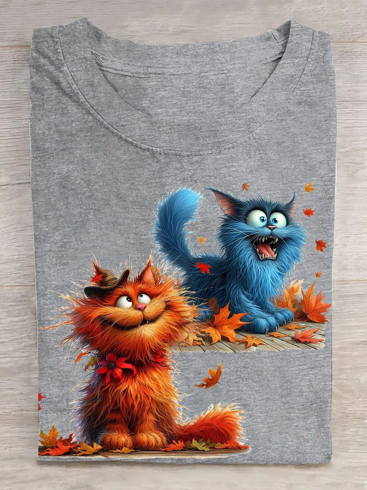 Katze Lässig Baumwolle T-Shirt