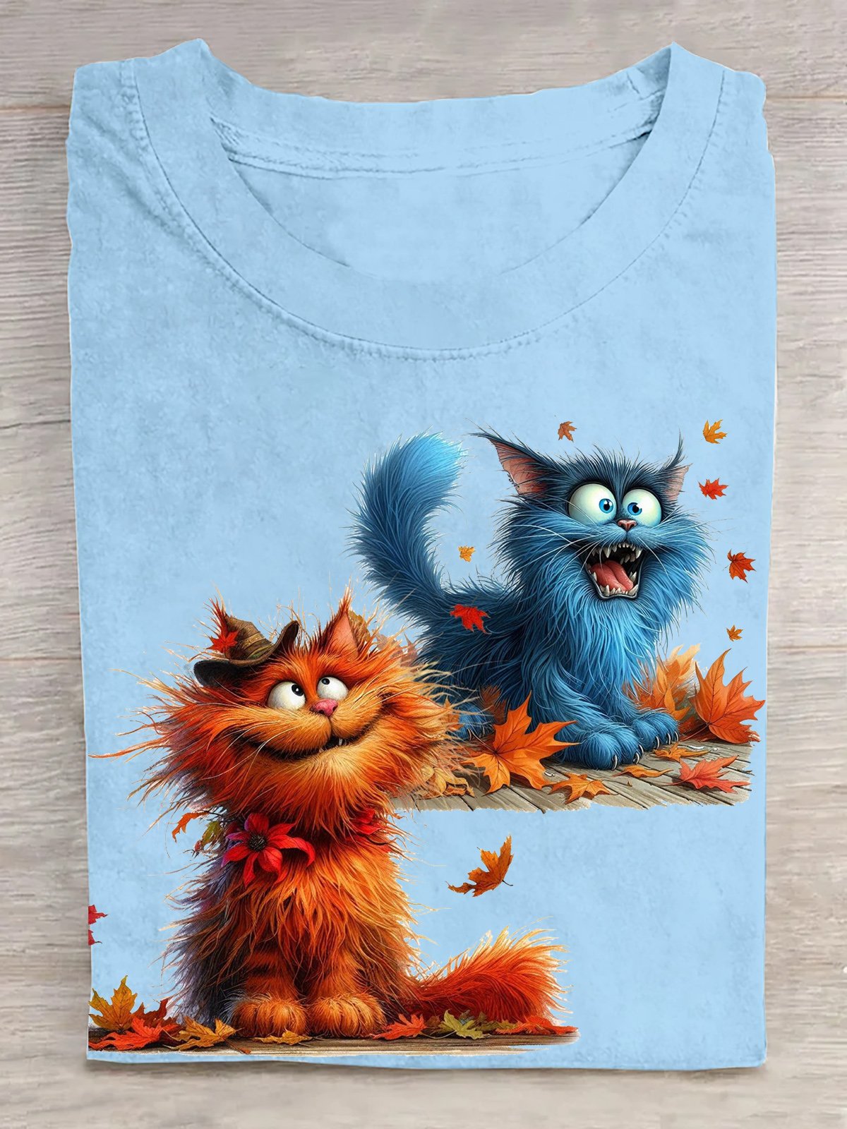 Katze Lässig Baumwolle T-Shirt